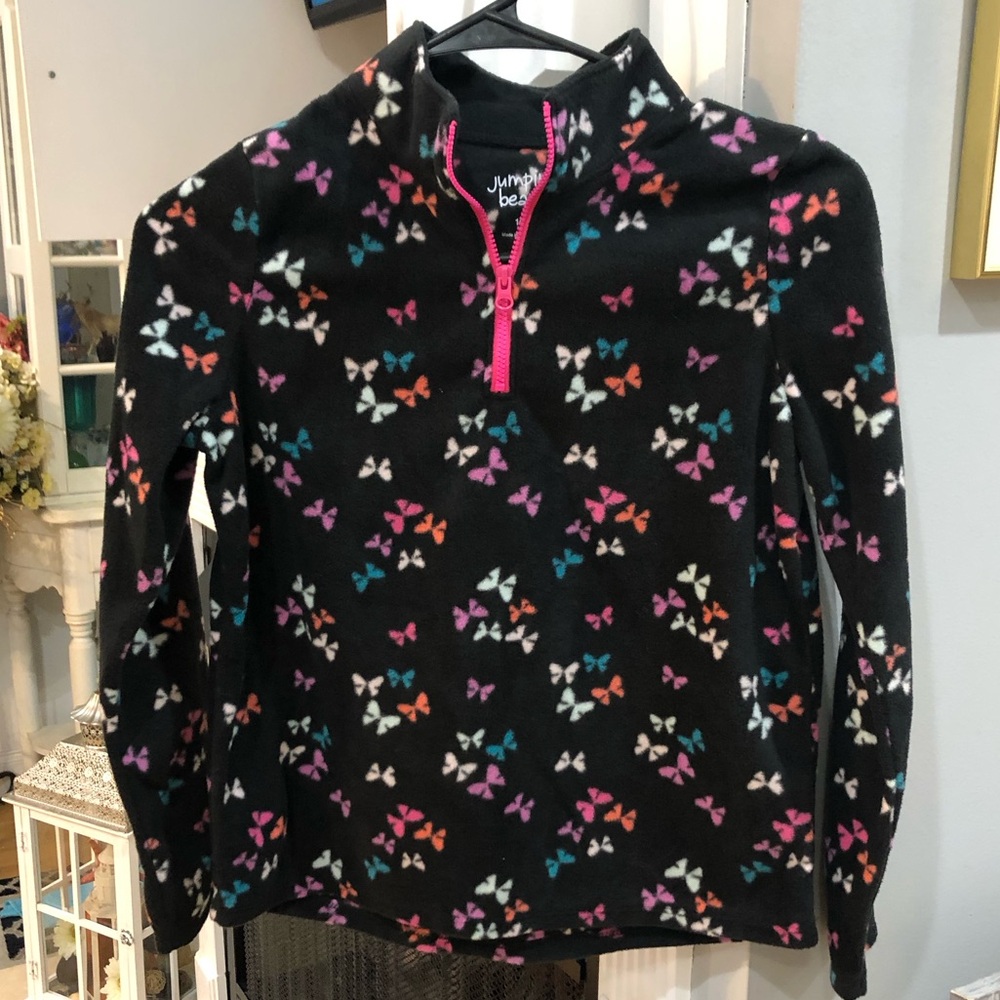 NEW Jumping Beans Girls Butterfly Quarter Zip Pullover